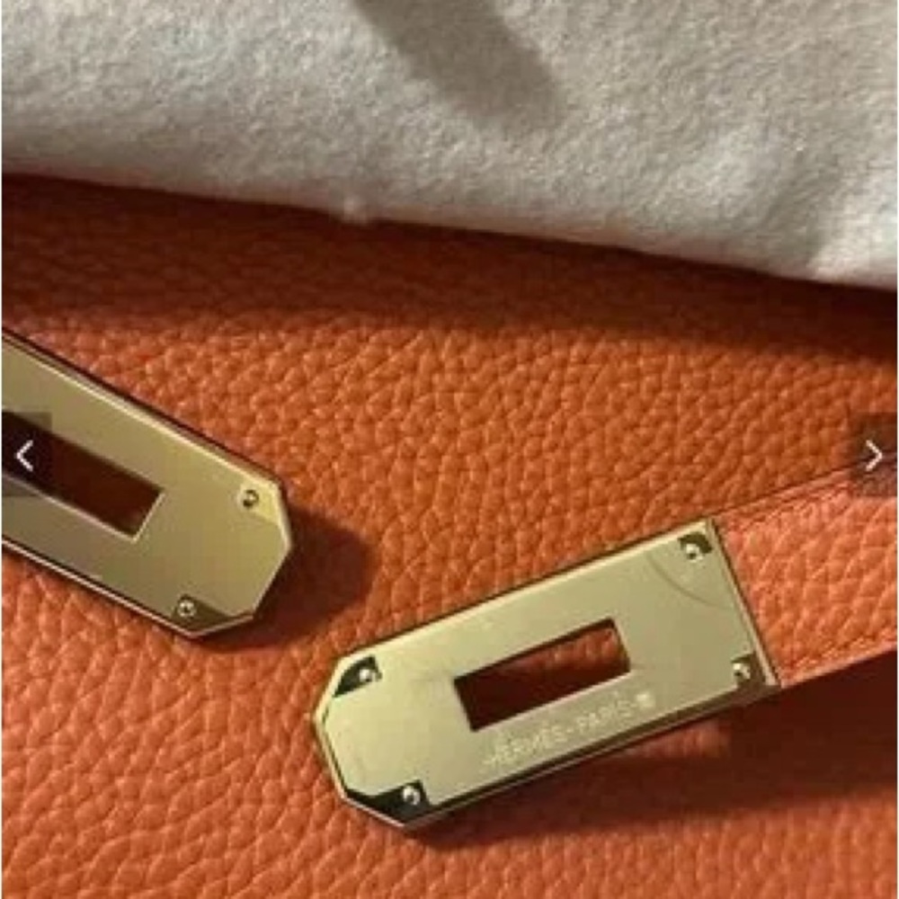 Orange Leather Tote Handbag GHW Clementine H SHOULDER BIRKIN JPG 42 - Picture 3 of 8